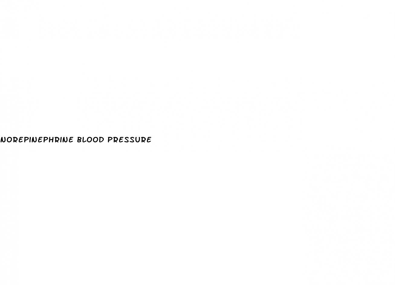norepinephrine blood pressure