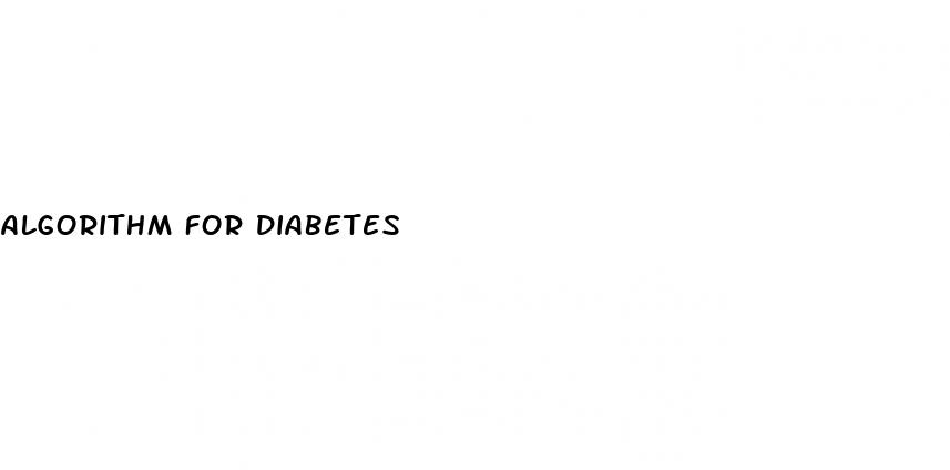algorithm for diabetes