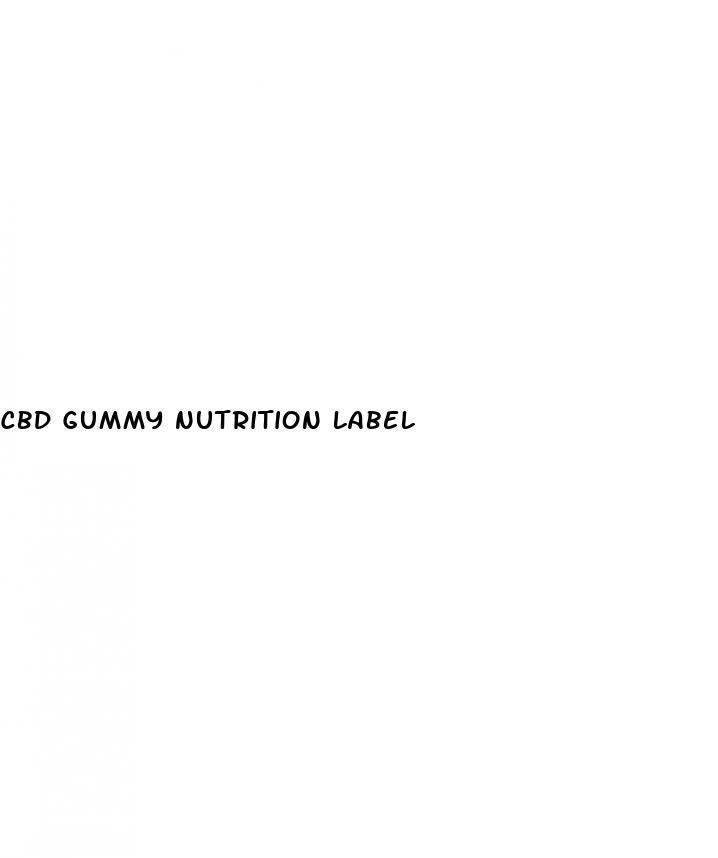 cbd gummy nutrition label