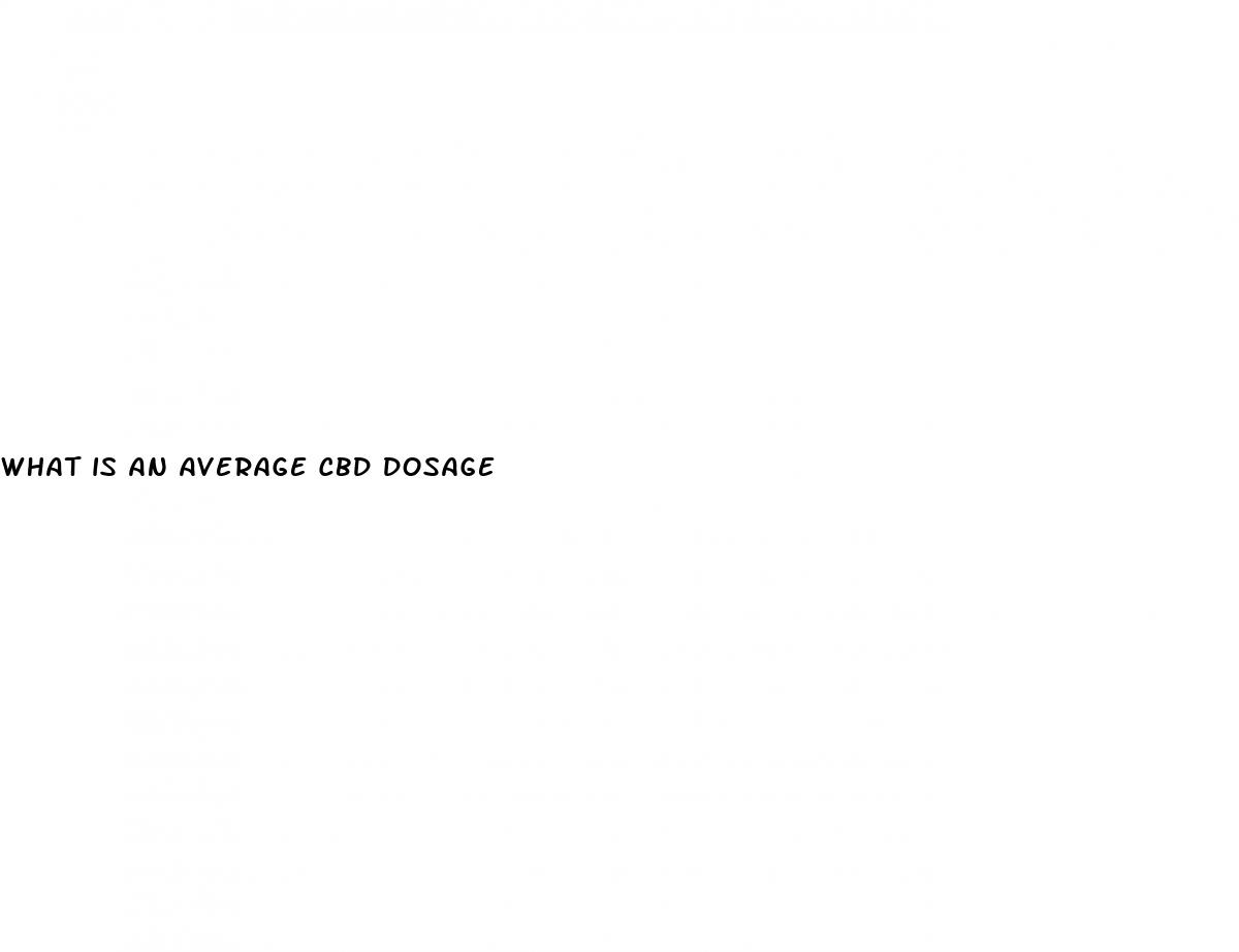 what is an average cbd dosage