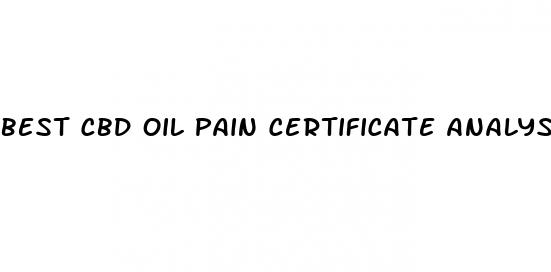 best cbd oil pain certificate analysis
