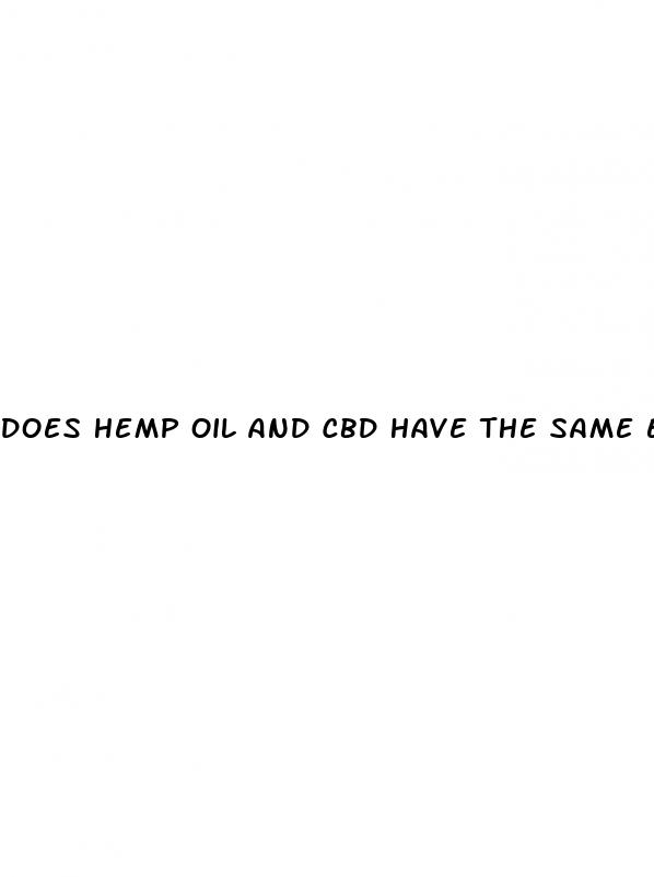does hemp oil and cbd have the same effects