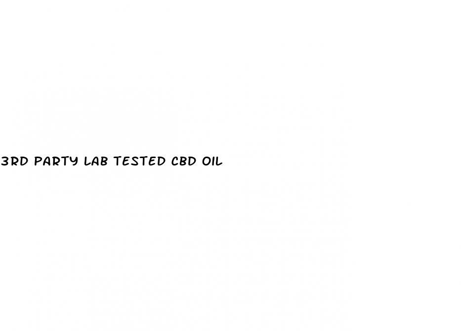 3rd party lab tested cbd oil