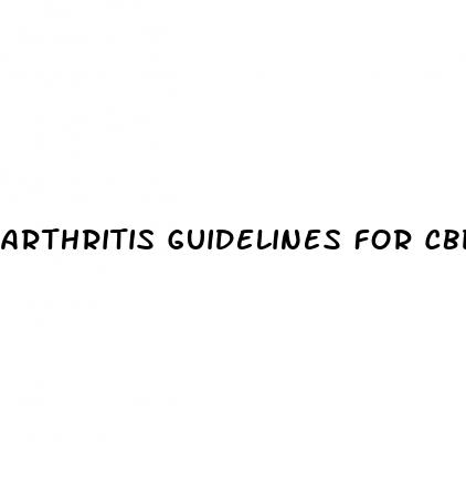 arthritis guidelines for cbd oil