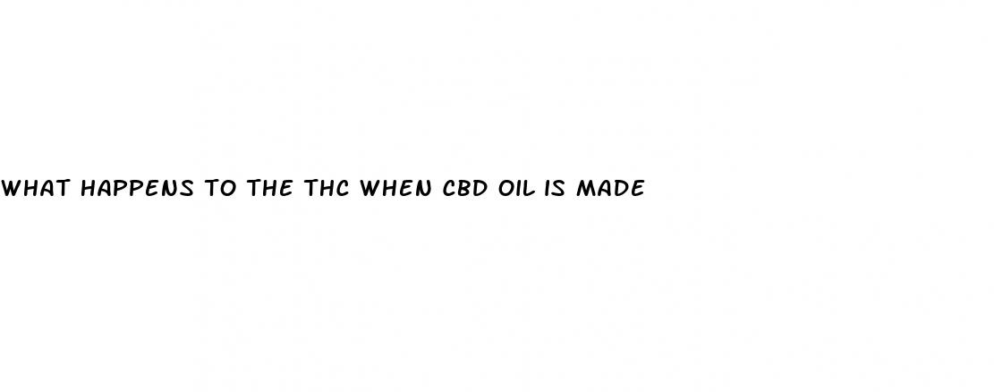 what happens to the thc when cbd oil is made