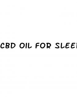 cbd oil for sleeping