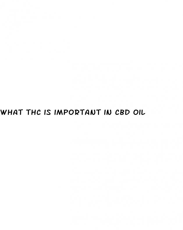 what thc is important in cbd oil