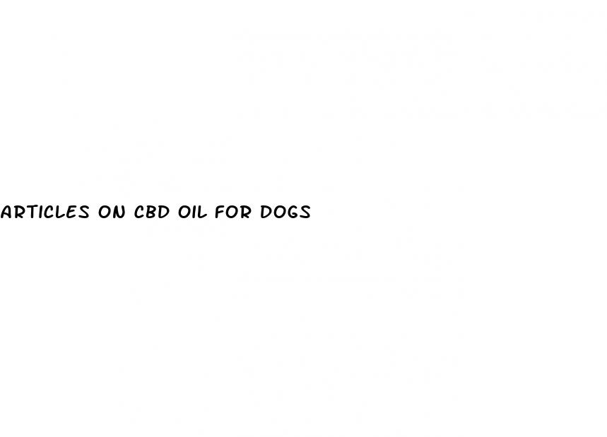 articles on cbd oil for dogs