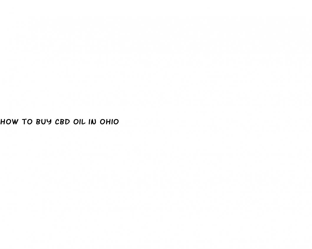 how to buy cbd oil in ohio