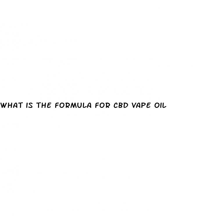 what is the formula for cbd vape oil