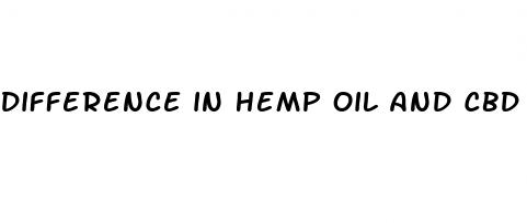 difference in hemp oil and cbd oil