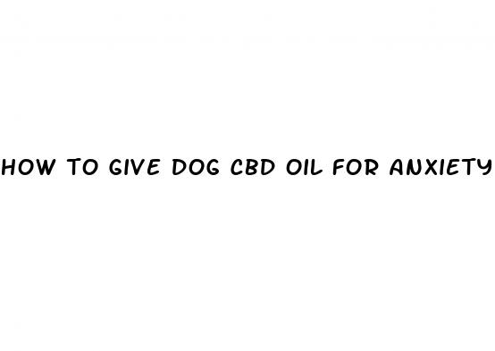 how to give dog cbd oil for anxiety