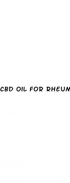 cbd oil for rheumatoid arthritis