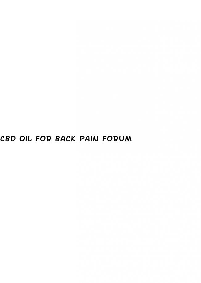 cbd oil for back pain forum