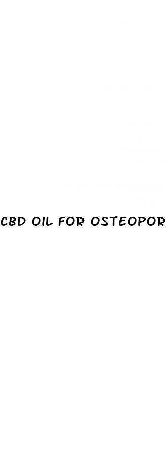 cbd oil for osteoporosis