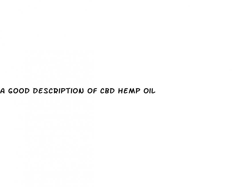 a good description of cbd hemp oil
