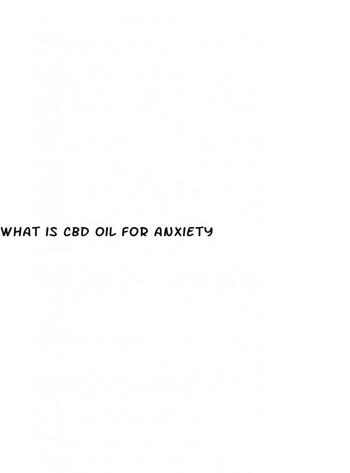 what is cbd oil for anxiety