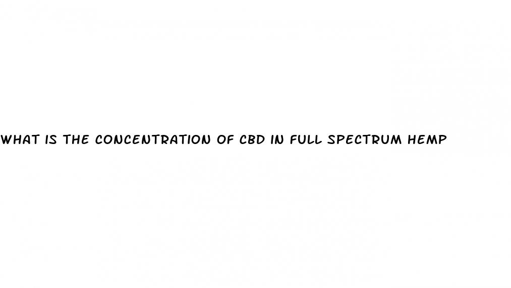 what is the concentration of cbd in full spectrum hemp