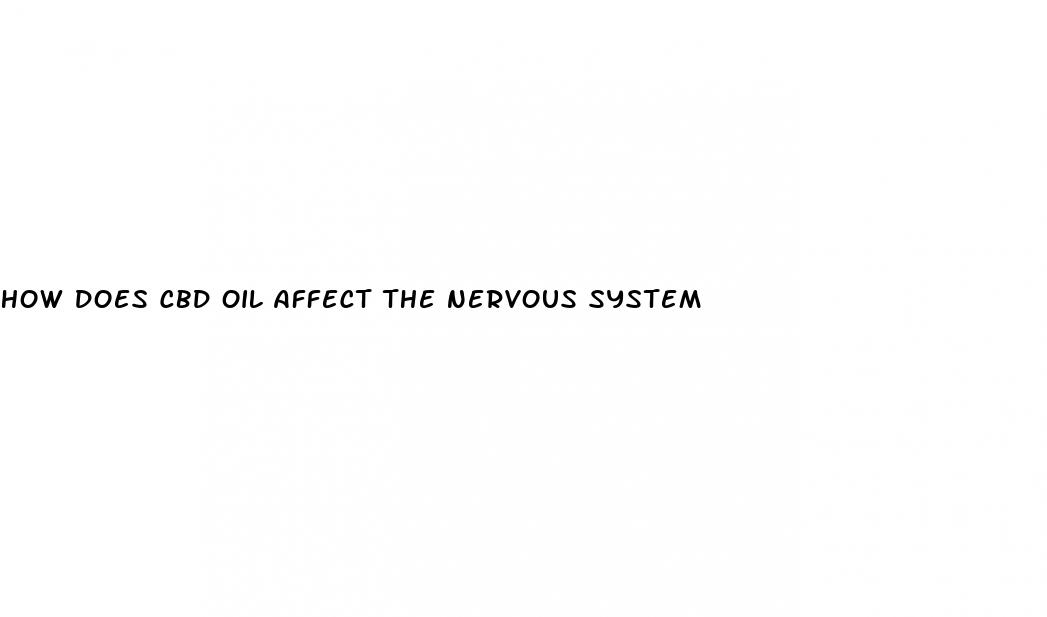 how does cbd oil affect the nervous system