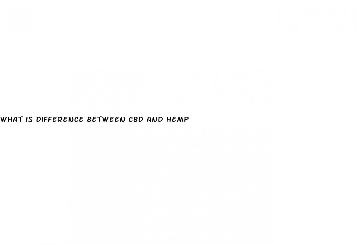 what is difference between cbd and hemp