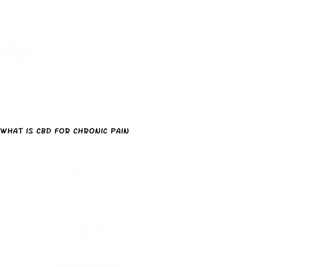 what is cbd for chronic pain