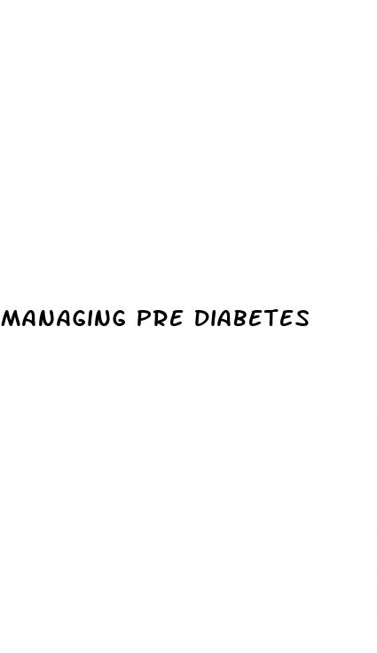 managing pre diabetes