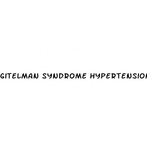 gitelman syndrome hypertension