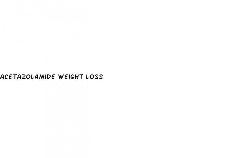 acetazolamide weight loss
