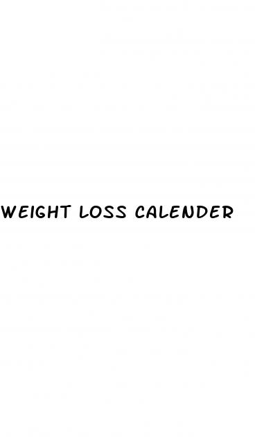 weight loss calender