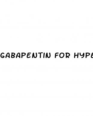 gabapentin for hypertension