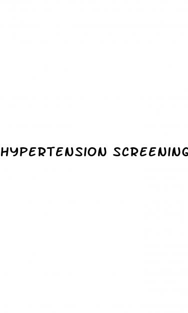 hypertension screening recommendations