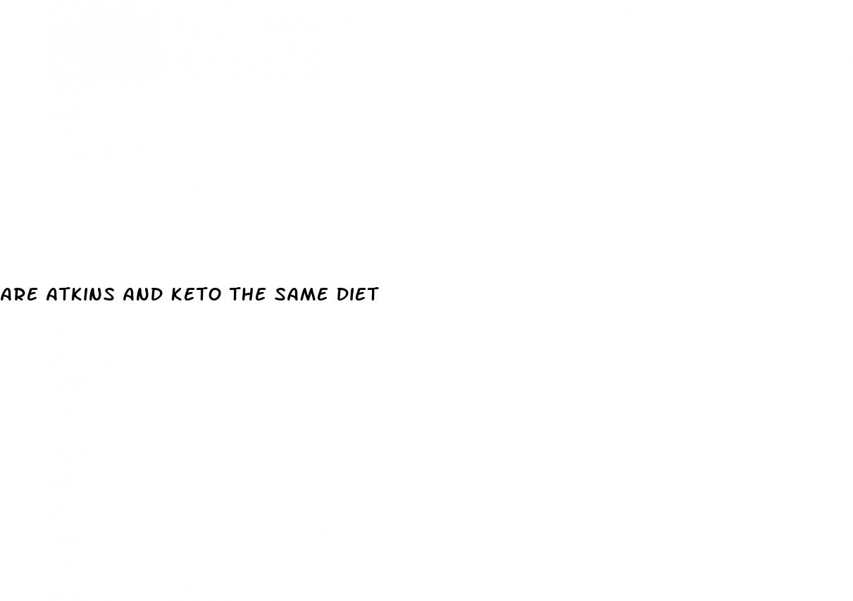 are atkins and keto the same diet