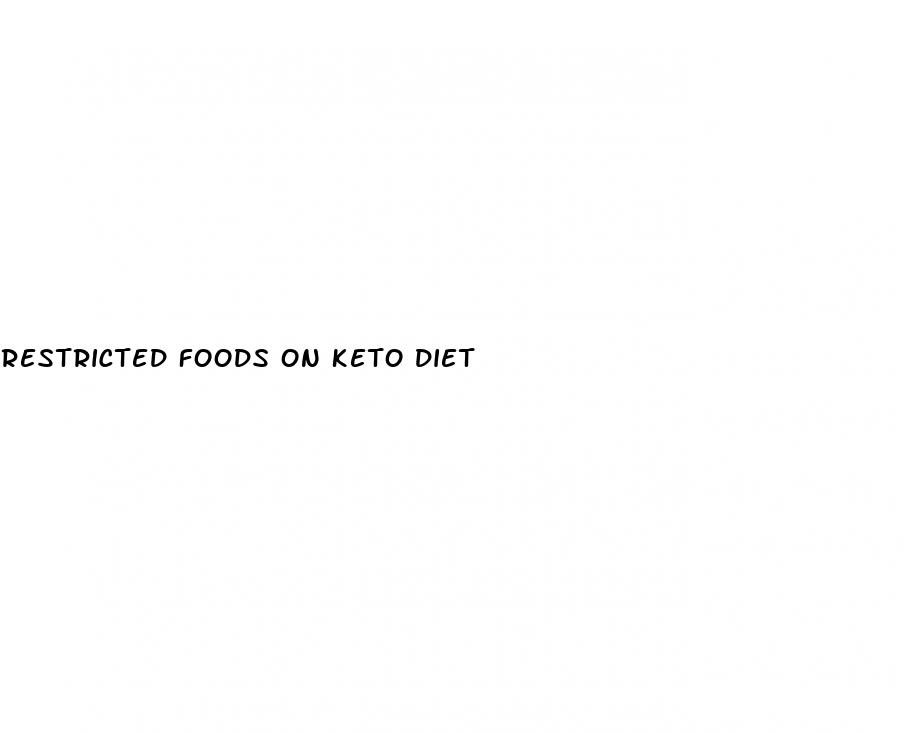 restricted foods on keto diet