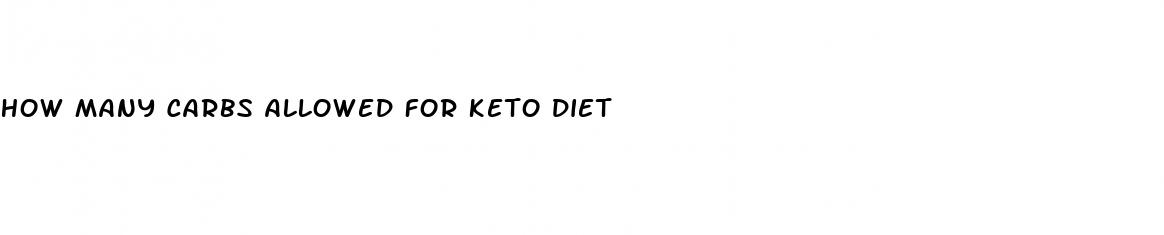 how many carbs allowed for keto diet