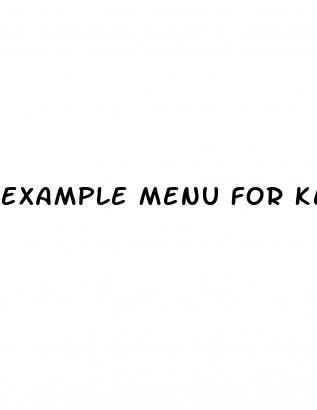 example menu for keto diet