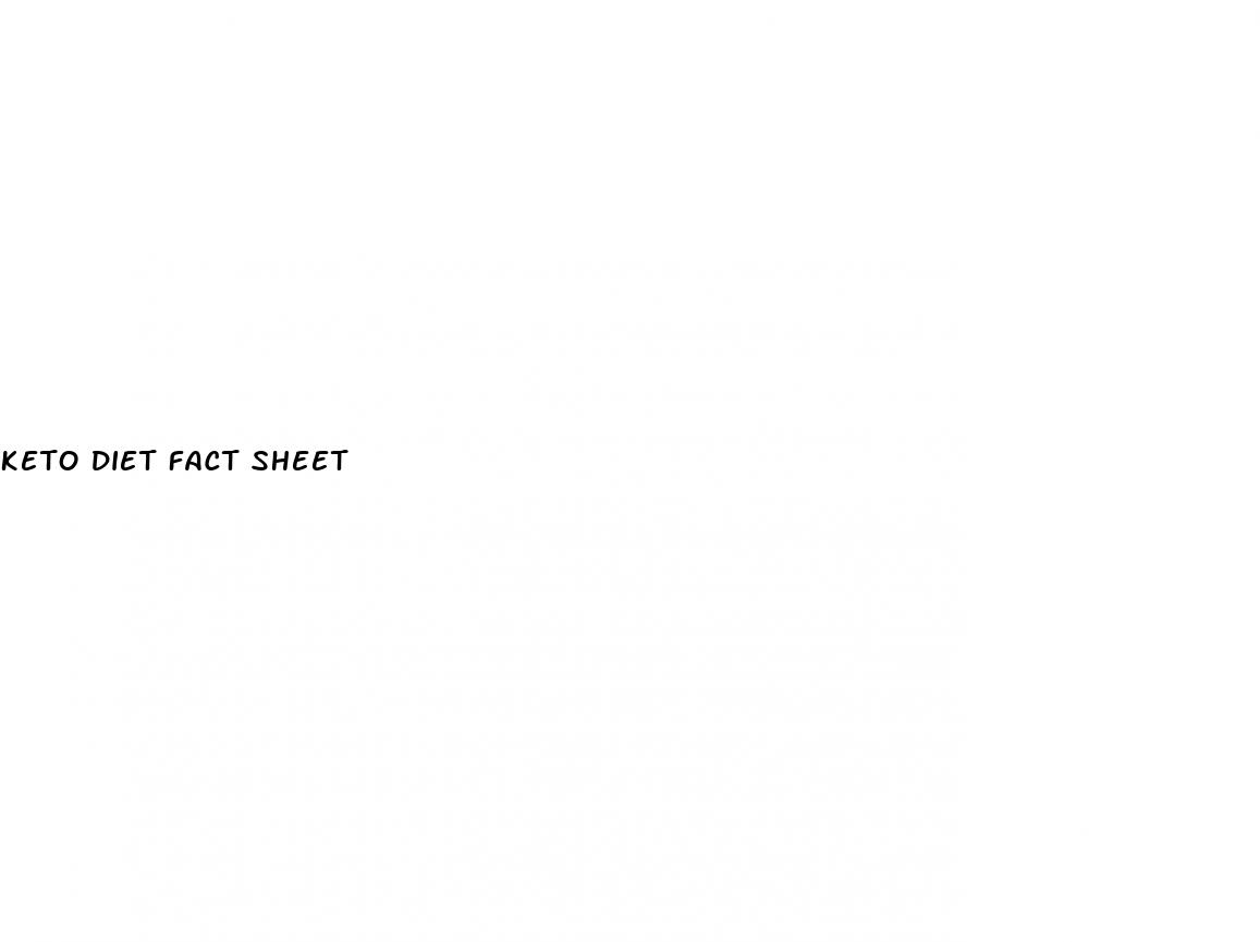 keto diet fact sheet