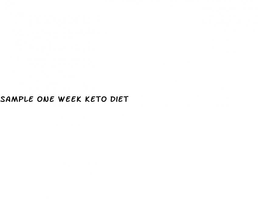 sample one week keto diet