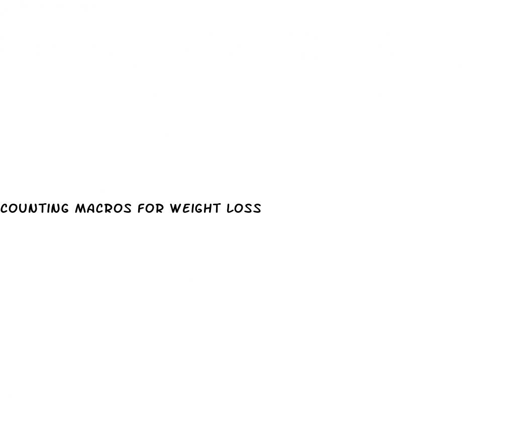 counting macros for weight loss