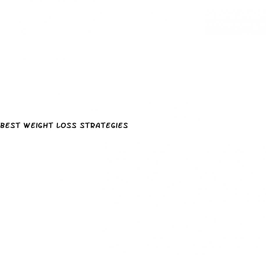 best weight loss strategies