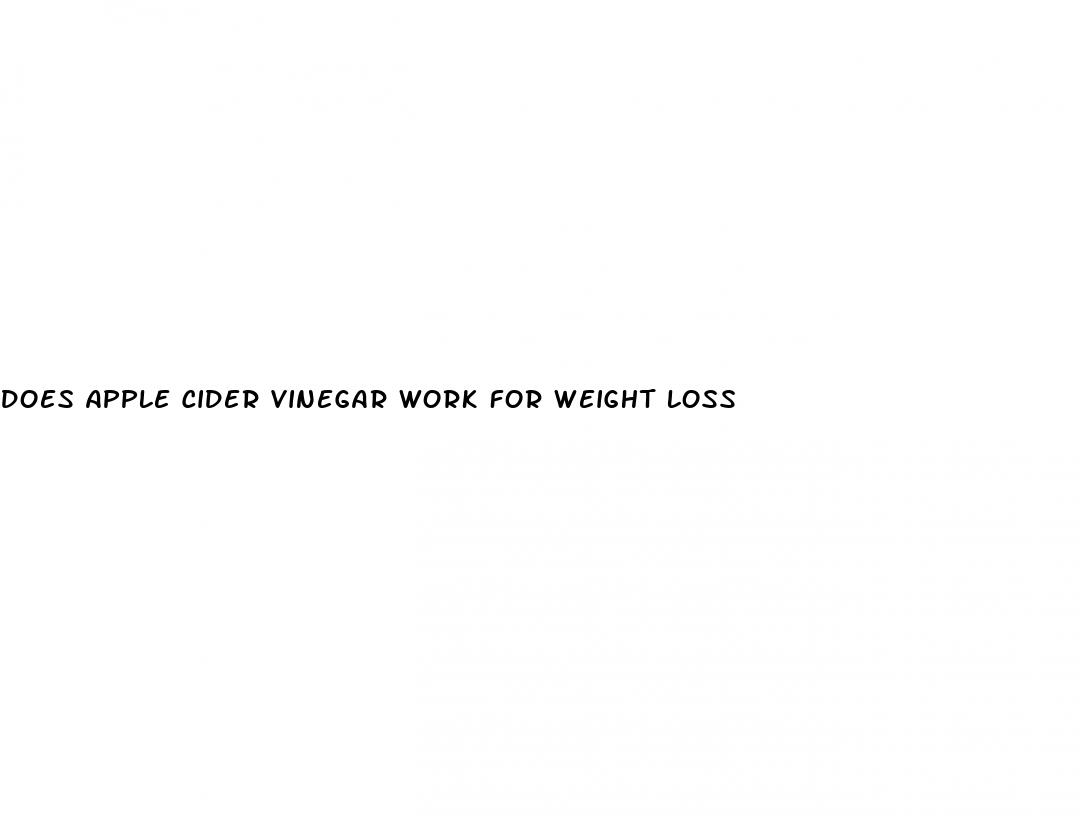 does apple cider vinegar work for weight loss