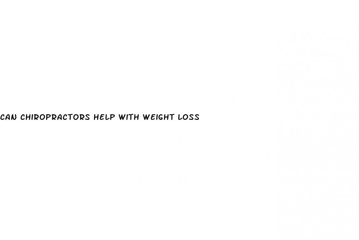 can chiropractors help with weight loss
