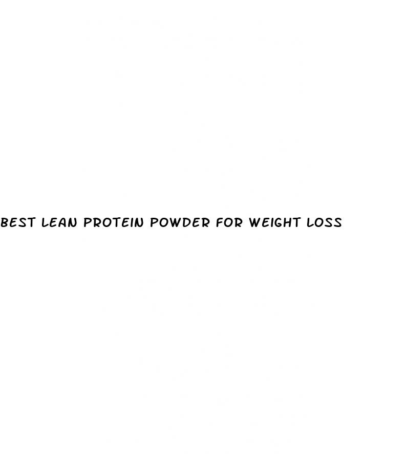 best lean protein powder for weight loss