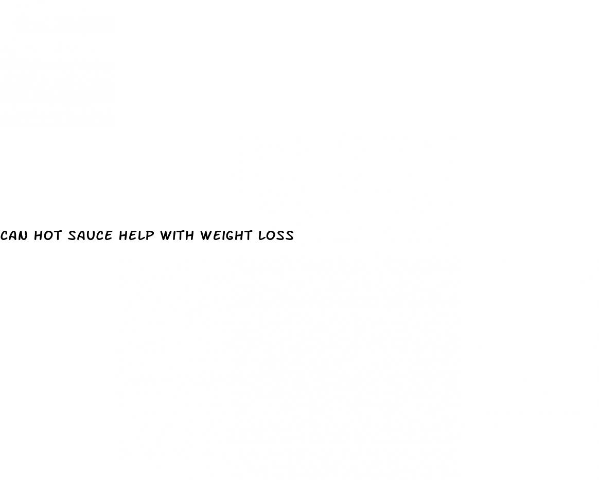 can hot sauce help with weight loss