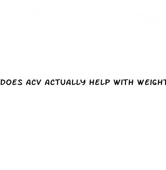 does acv actually help with weight loss