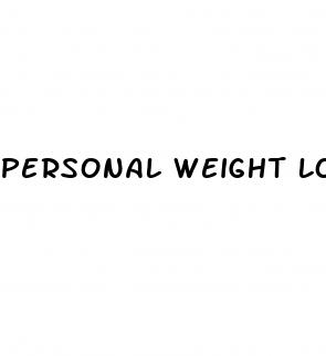 personal weight loss plan