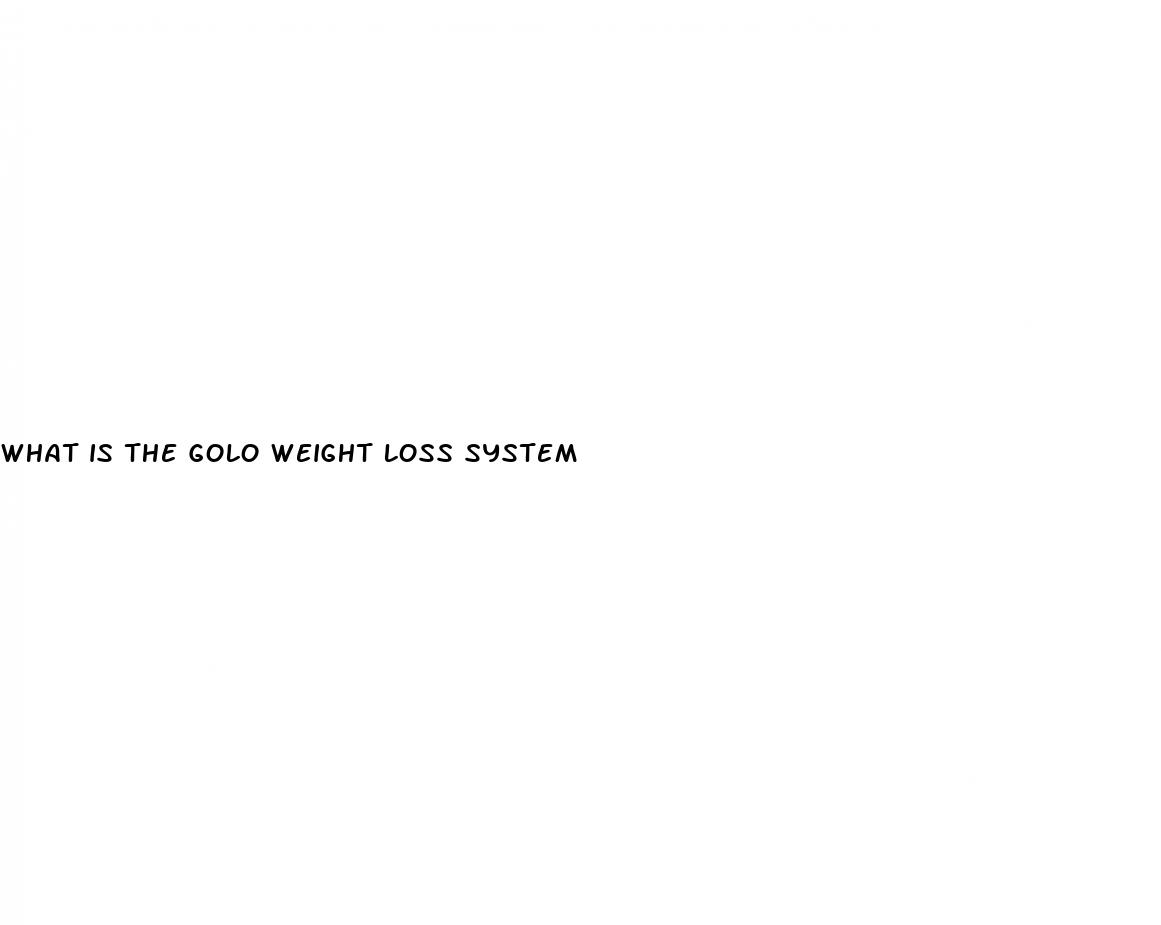what is the golo weight loss system
