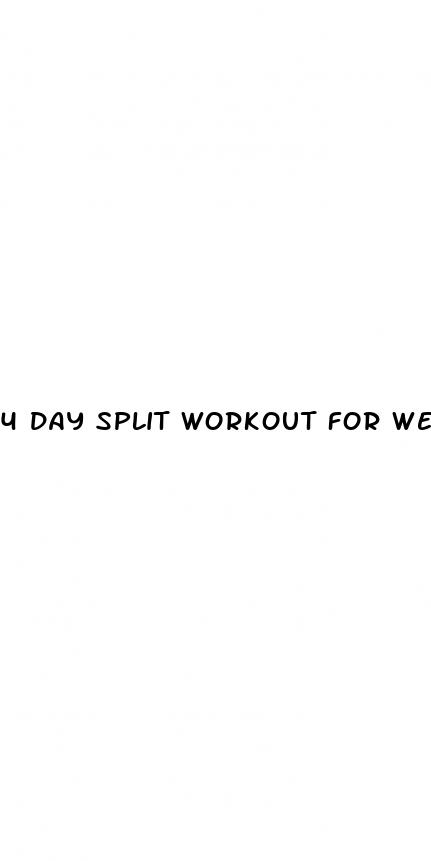 4 day split workout for weight loss