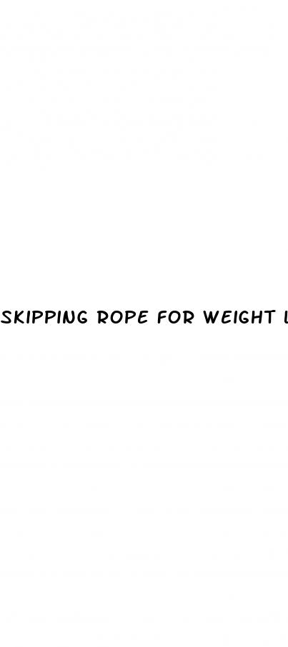 skipping rope for weight loss