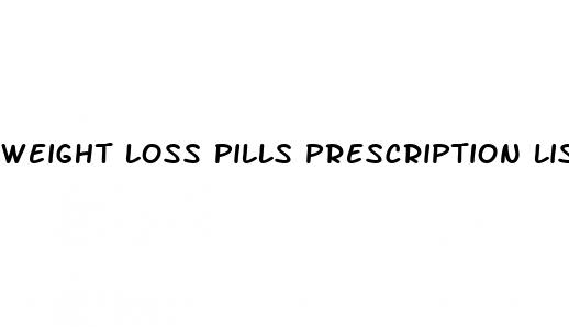 weight loss pills prescription list