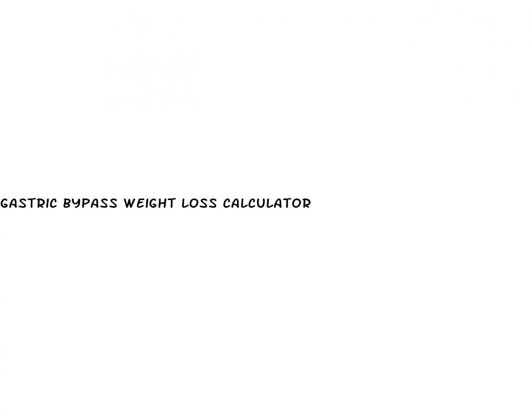 gastric bypass weight loss calculator